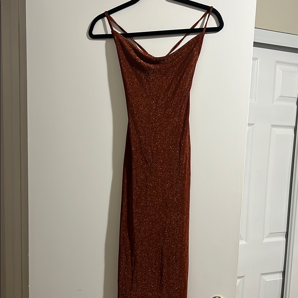 SHEIN Red Cowl Neck  Dress